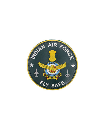 Indian Air Force Fly Safe Round Silicon Patch