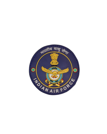 Indian Air Force Round Silicon Patch-Blue