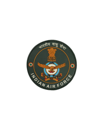 Indian Air Force Round Silicon Patch- Green