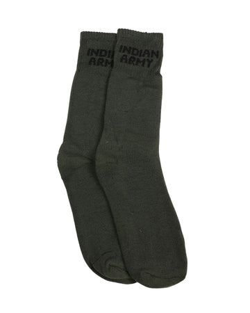 Indian Army Towel Lycra Socks Pack of 3 - Olive Green