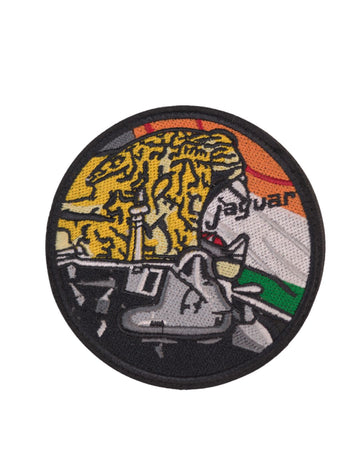 Jaguar with tricolour round embroidered patch with velcro