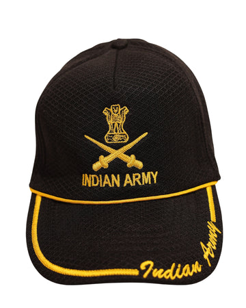 Sena Classic - Indian Army Tribute Cap (Black & Gold Command Edition)