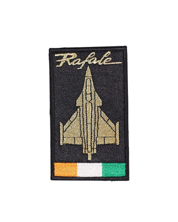 Rafale Over Tricolor – Vertical Jet Embroidered Patch (Precision Flight Edition)