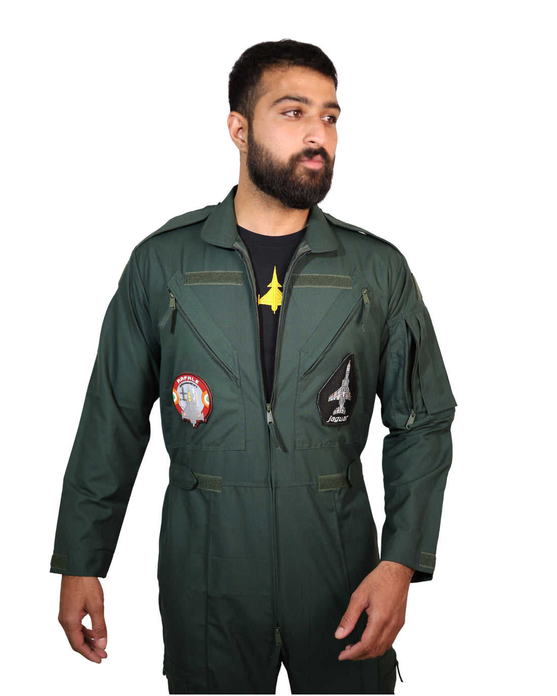 Alpha Airmen Overall Flight Suit Combat Green | Tactical Zipper | Defense Costume Series