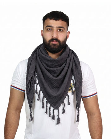 Cotton Afghani Shemag Patka - Grey