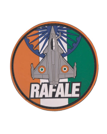 Rafale top with tricolour background round silicon patch with velcro