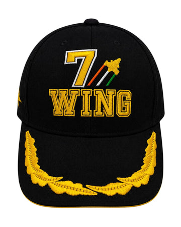 7 Wing Black Braided Baseball Cap