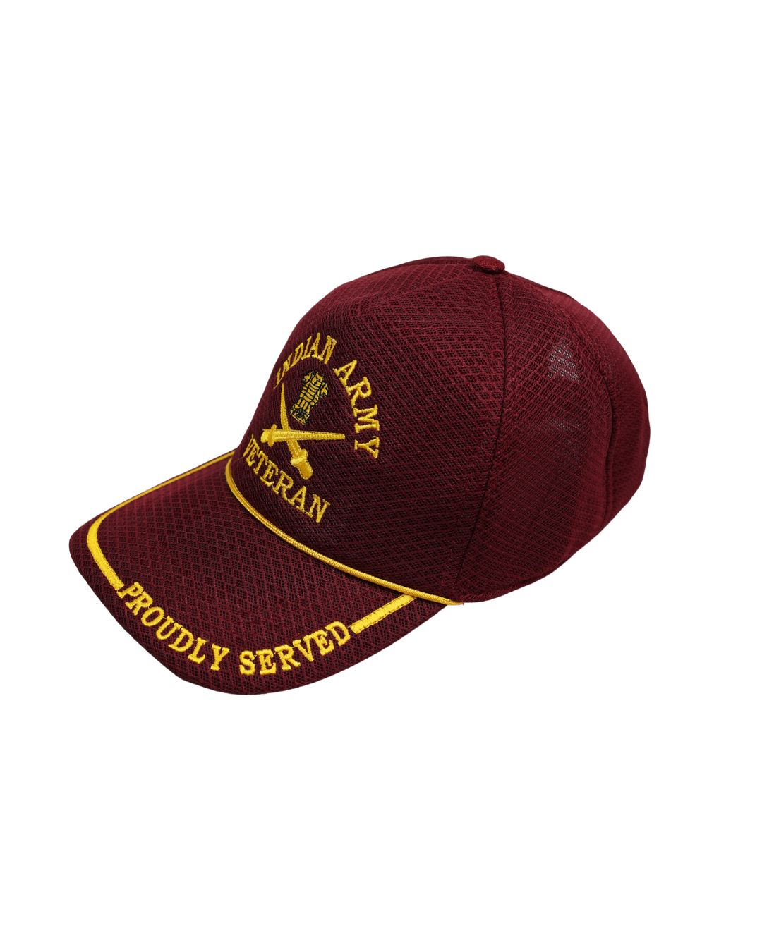Indian Army Veteran Maroon Net Cap