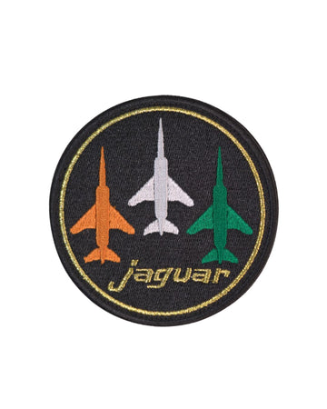 Jaguar Fighter Jet – Tricolor Strike Formation Embroidered Patch (Round, Tactical Edition)