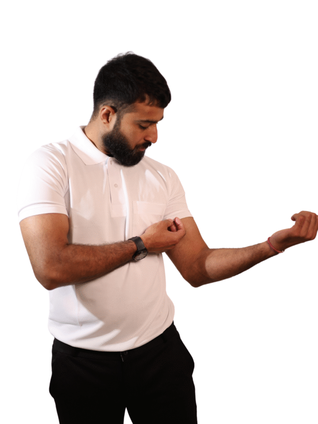 Drill Commander – Tactical White Collar Polo Tee (Cotton) chest pockets | Structured collar | Soft-duty series