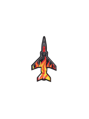 Afterburner Jet Embroidered Patch – Flame Trail Edition (Tactical Fighter Silhouette)