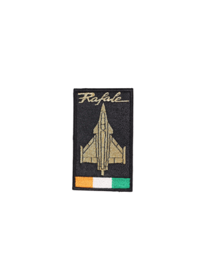Rafale Over Tricolor – Vertical Jet Embroidered Patch (Precision Flight Edition)