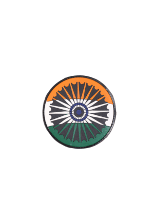 Tricolor Spirit” – Round Tactical Patch with Split Ashoka Chakra Design
