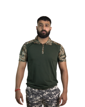 Tactical Combat Collar T-Shirt Half Sleeves Camouflage print