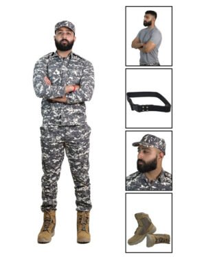 Indian Air Force Combat Dress Combo (Shirt, Pant, Cap, Belt, T-Shirt, Boots)